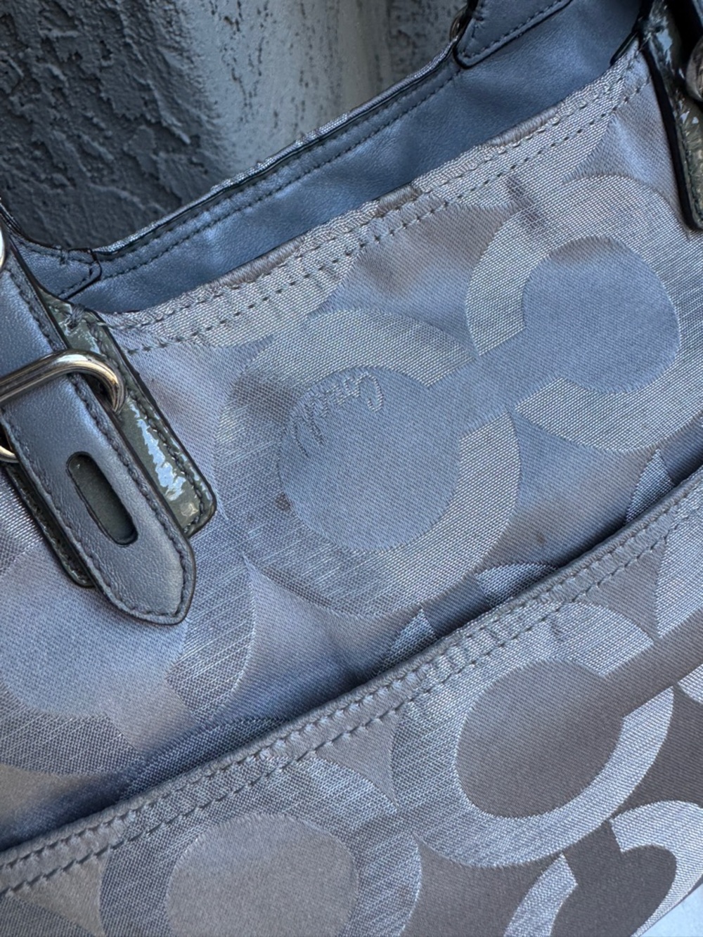 Coach Mis Op Art Lurex Monogram Canvas Shoulder Bag - Picture 5 of 16